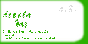 attila haz business card